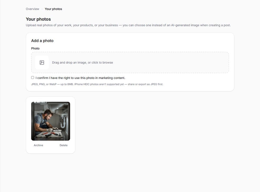 Real screenshot: Use a real photo of your own work instead